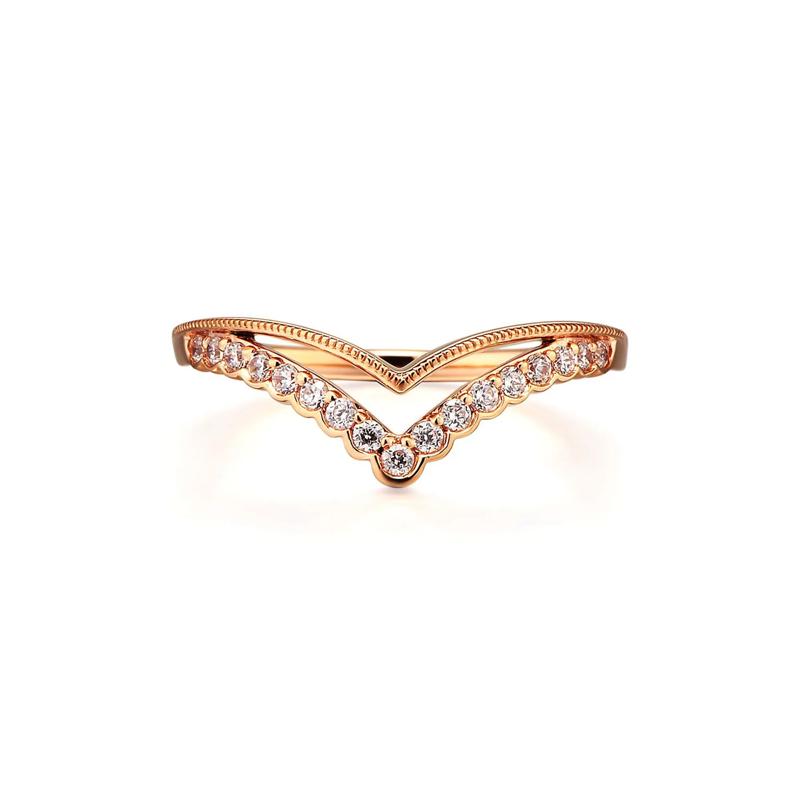 1/5 ct. tw. Diamond Contour Band in 14K Rose Gold – Image 1 of 3