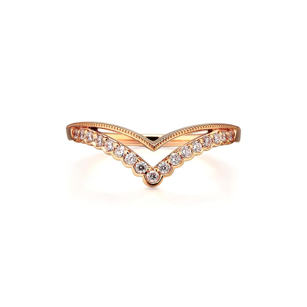 1/5 ct. tw. Diamond Contour Band in 14K Rose Gold – Image 1 of 3