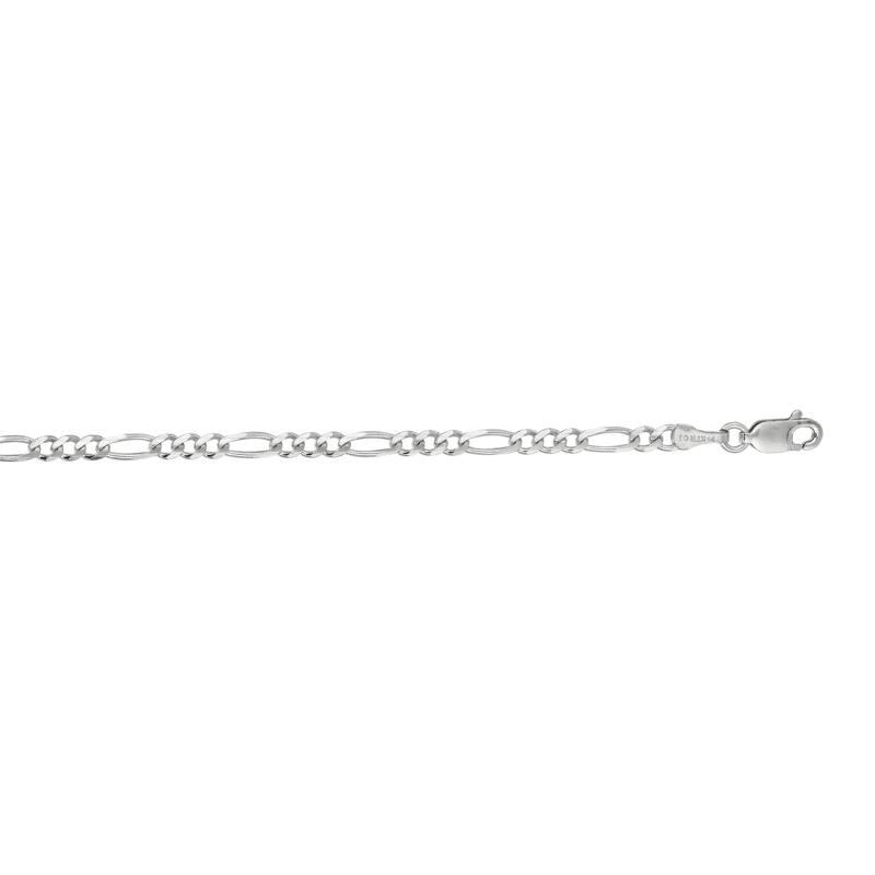 Solid Figaro Chain in 14K White Gold, 3.8MM, 18&rdquo; – Image 2 of 3