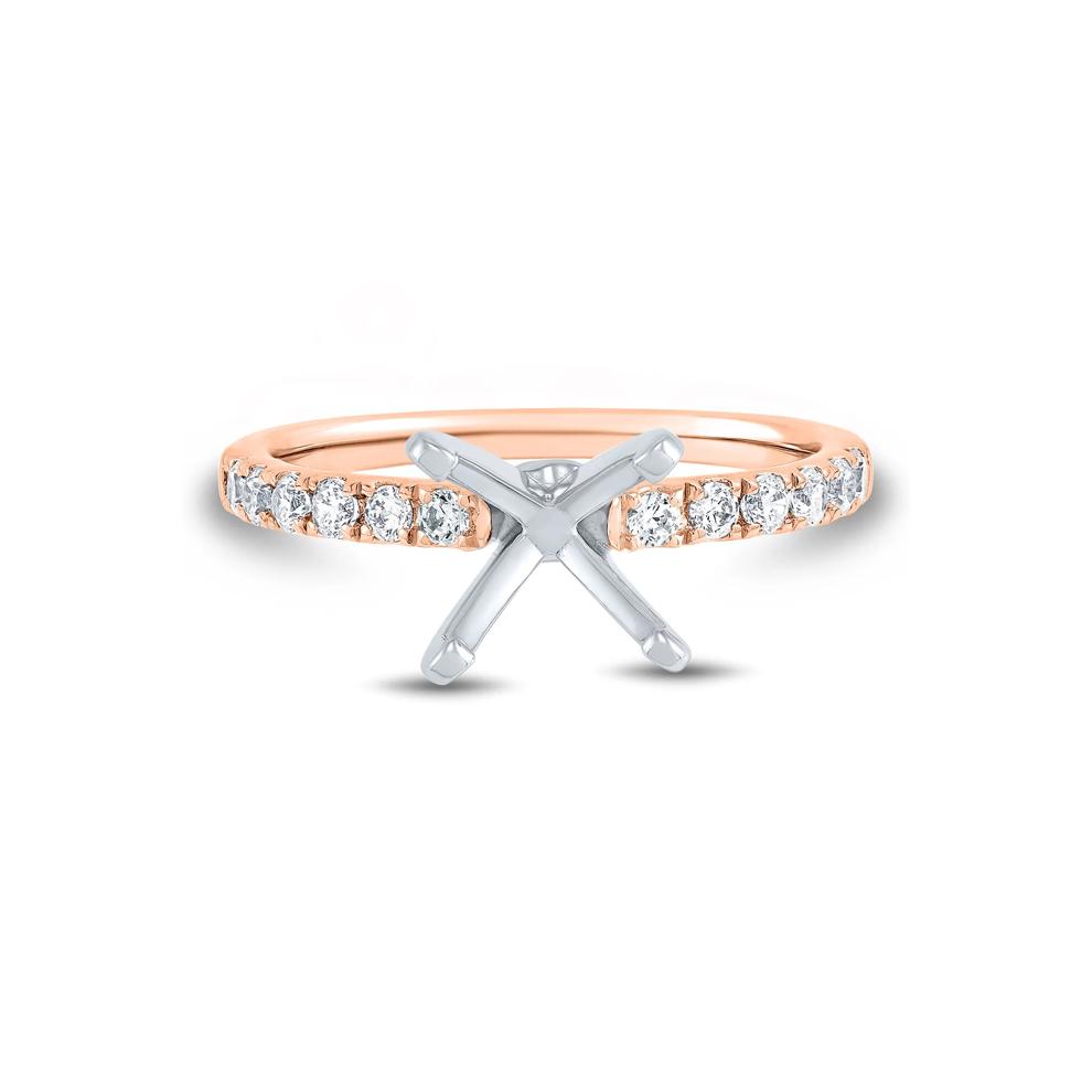 Lab Grown Diamond Semi-Mount Engagement Ring in 14K Rose and White Gold (1/3 ct. tw.) (Setting Only) – Image 2 of 6