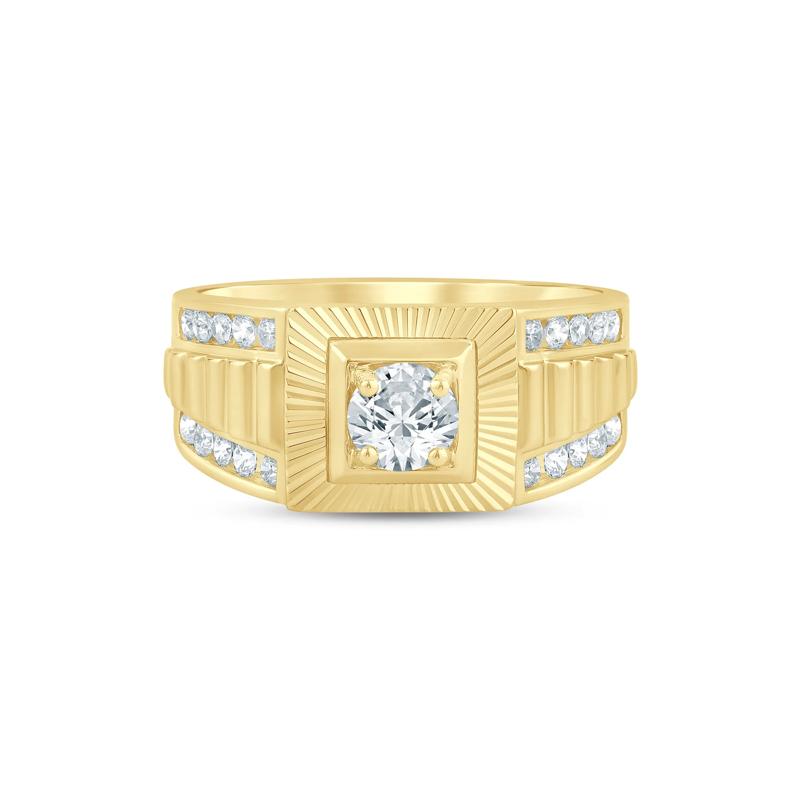 Men&#39;s Lab Grown Diamond Ring in 10K Yellow Gold &#40;1 ct. tw.&#41; – Image 1 of 3