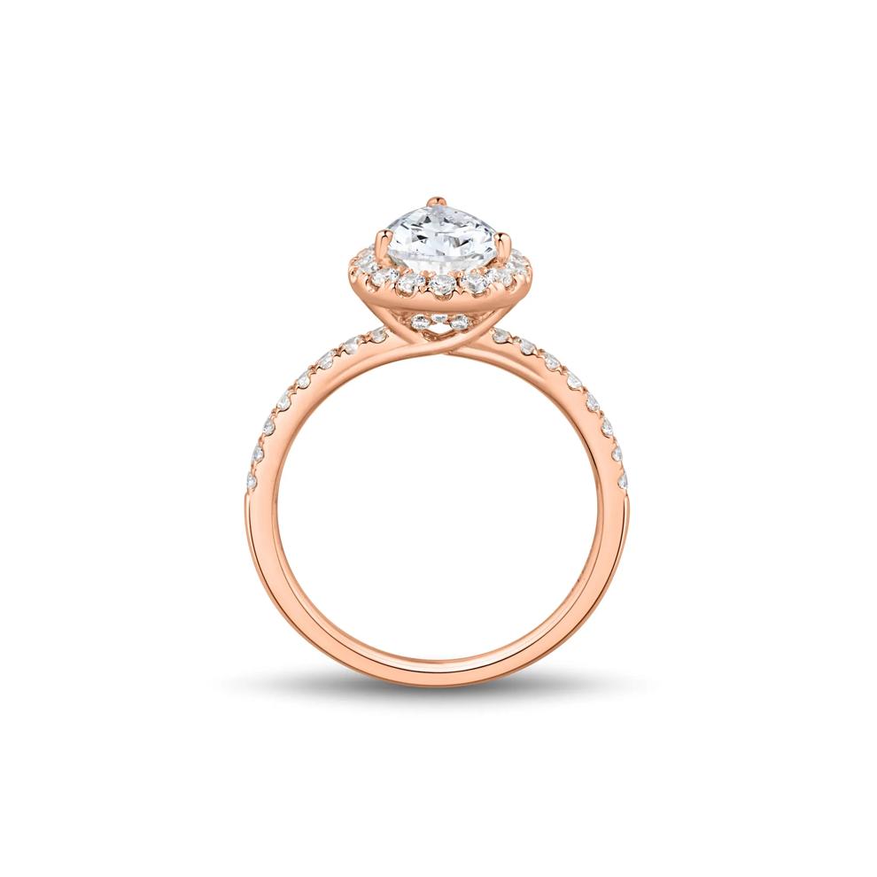 Lab Grown Diamond Pear-Shaped Halo Engagement Ring in 14K Rose Gold (2 ct. tw.) – Image 2 of 3