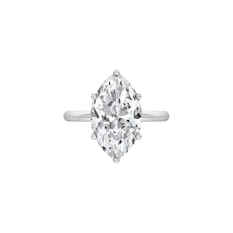 Lab Grown Diamond Marquise Solitaire Engagement Ring in 14K White Gold &#40;4 ct.&#41; – Image 1 of 4