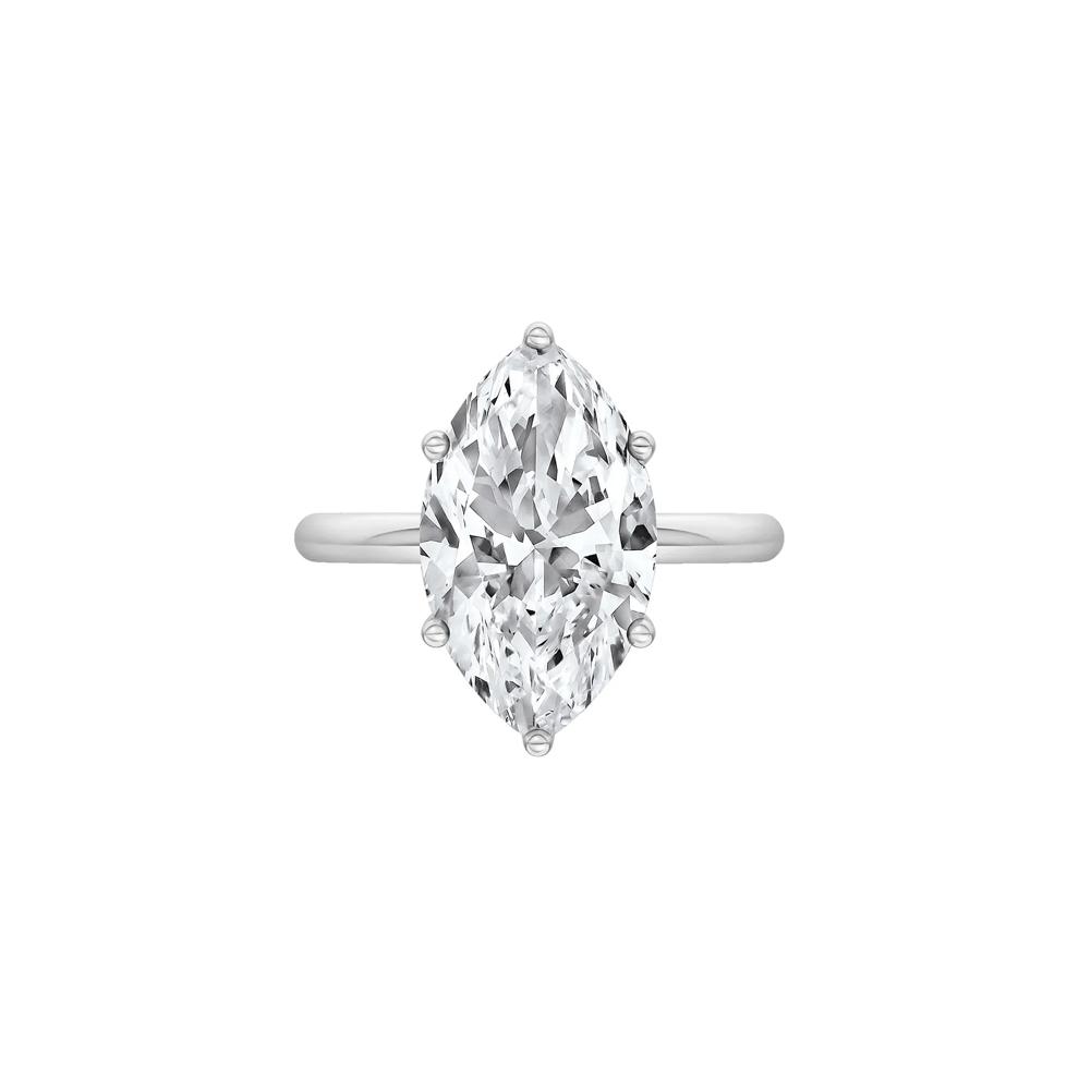 Lab Grown Diamond Marquise Solitaire Engagement Ring in 14K White Gold (4 ct.) – Image 1 of 4