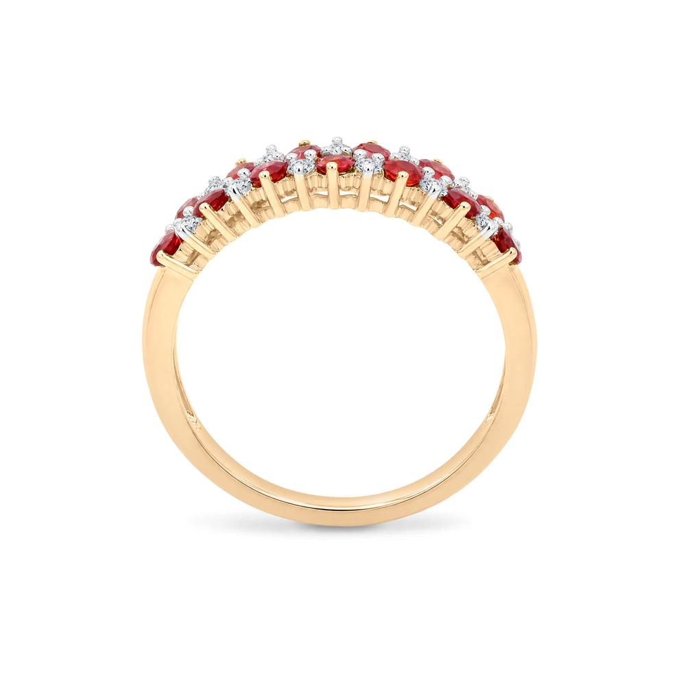 Garnet &amp; Diamond Band in 10K Yellow Gold (1/7 ct. tw.) – Image 2 of 4