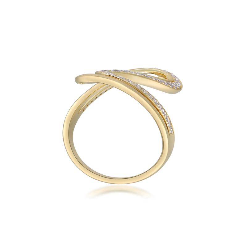 Diamond Swirl Cocktail Ring in 10K Yellow Gold &#40;3/4 ct. tw.&#41; – Image 3 of 5