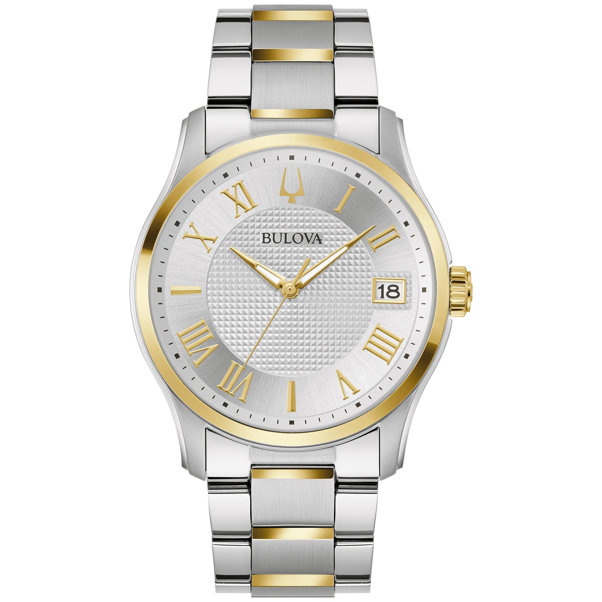 bulova gold dress watch Bulova Men's Modern Diamond Stainless Steel Watch - 97D115 main image 1