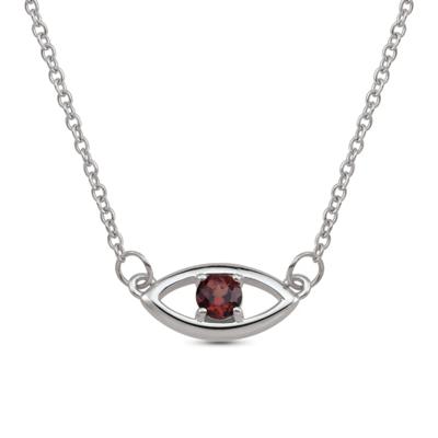 evil eye necklace with custom gemstone in Sterling Silver