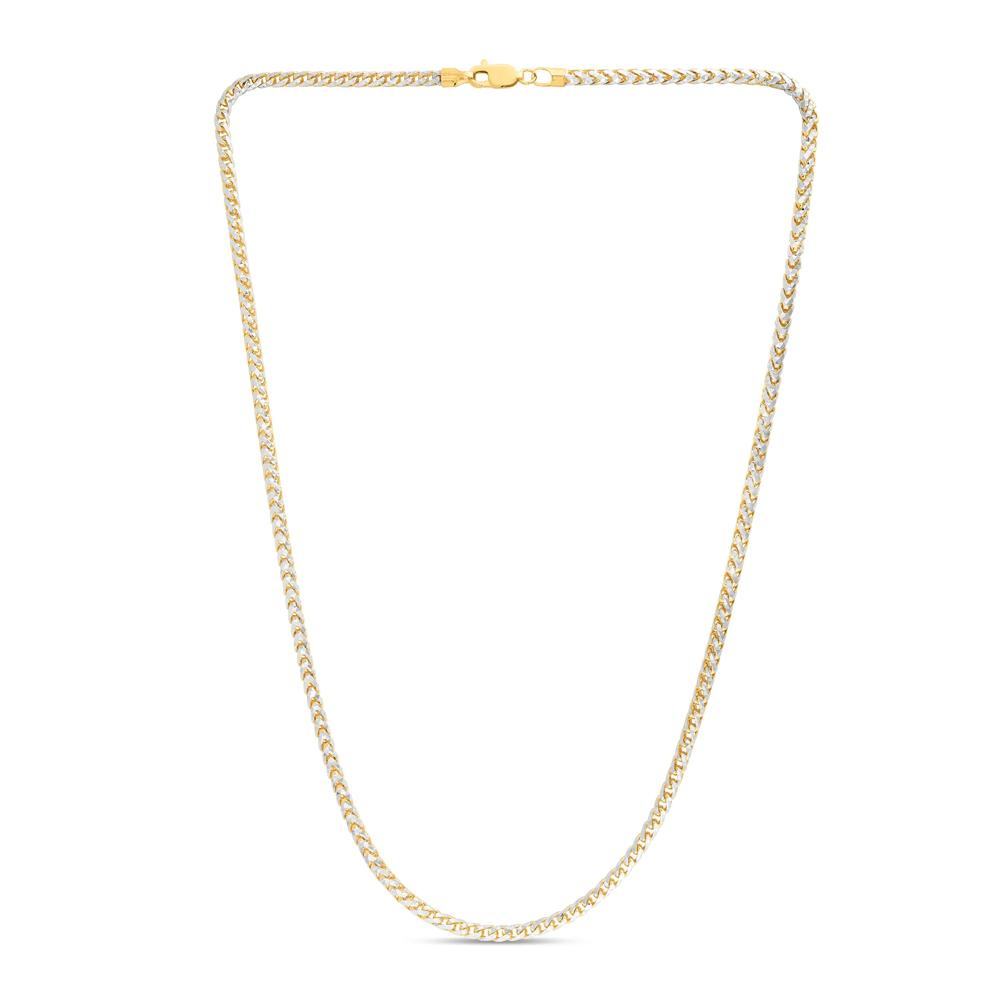 Men's Round Franco Chain in 14K Yellow &amp; White Gold, 3.15MM, 24" – Image 2 of 3