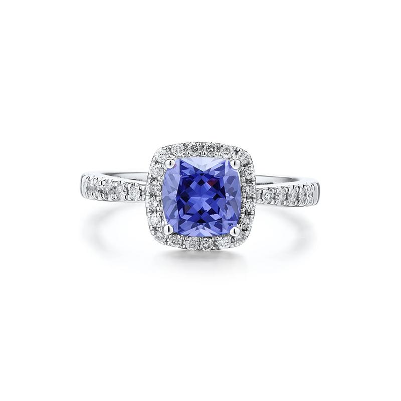 Tanzanite and Diamond Ring in 10K White Gold &#40;1/5 ct. tw.&#41; – Image 1 of 3
