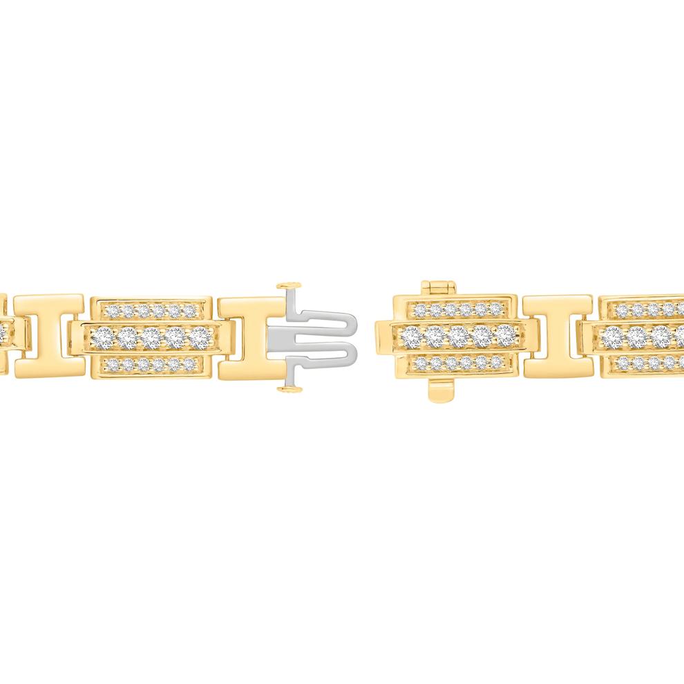 Men's Diamond Link Bracelet in 10K Yellow Gold, 8.5" (4 ct. tw.) – Image 2 of 2
