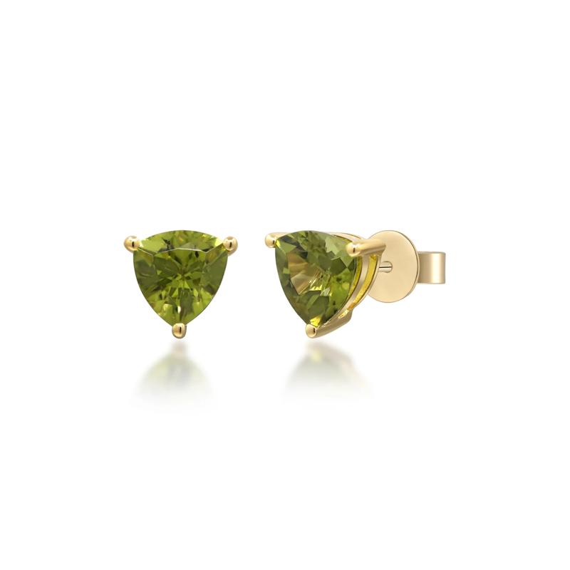 Peridot Stud Earrings in 10K Yellow Gold – Image 2 of 4