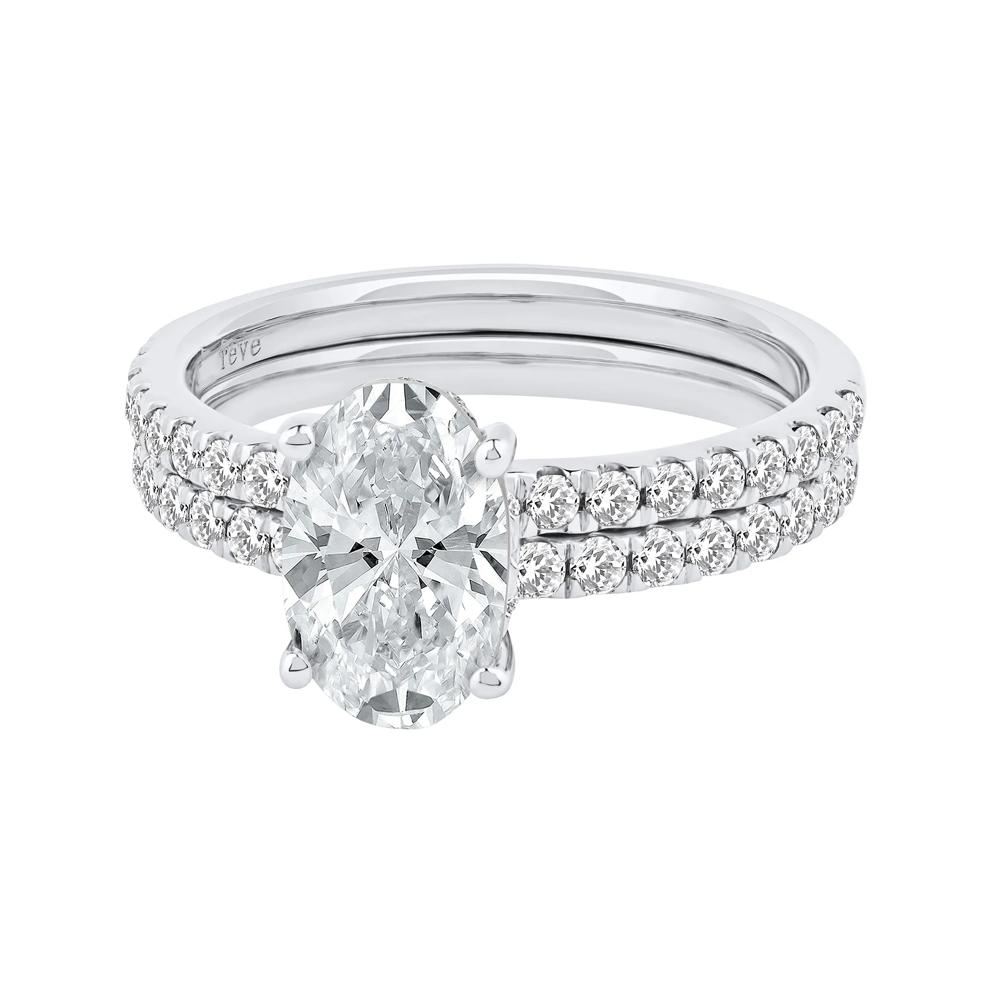 Charlote Lab Grown Diamond Oval Bridal Set in Platinum (2 3/4 ct. tw.) – Image 5 of 5