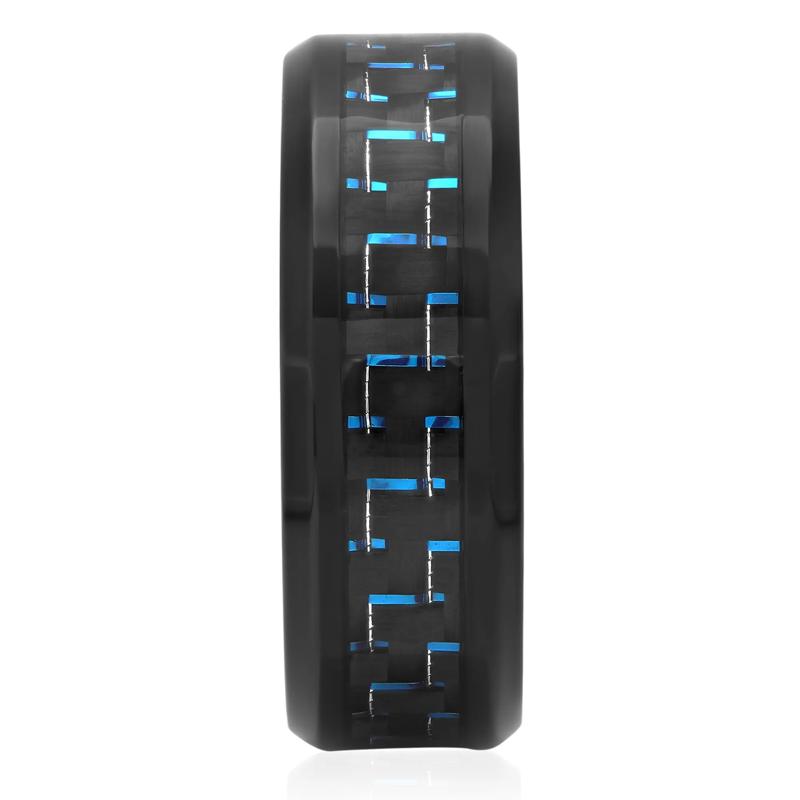 Men&#39;s Band in Carbon Fiber &amp; Stainless Steel, 8MM – Image 3 of 4