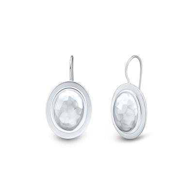 Hammered Oval Earrings in Sterling Silver