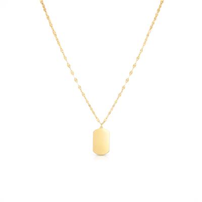 Tag Pendant Necklace in 14K Yellow Gold