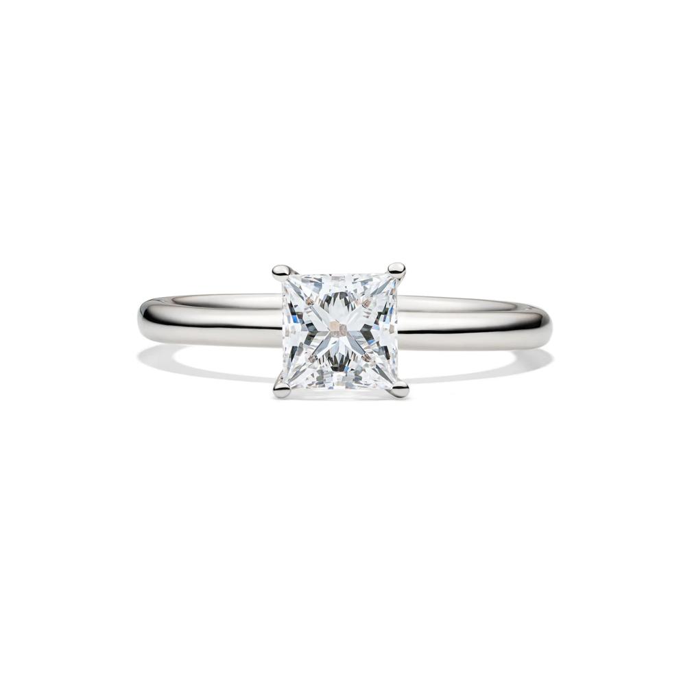 Lab Grown Diamond Princess-cut Solitaire Engagement Ring in 14K White Gold (1 ct.) – Image 1 of 5