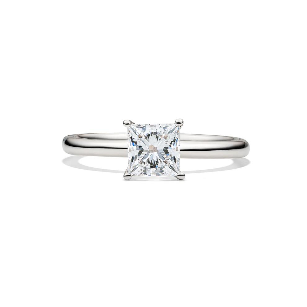 Lab Grown Diamond Princess-cut Solitaire Engagement Ring in 14K White Gold (1 ct.) – Image 1 of 5