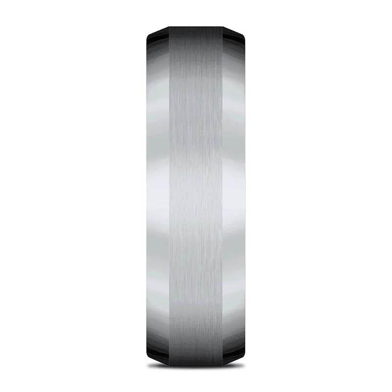 Men&#39;s Bevel Edged Band in Titanium, 7MM – Image 3 of 3