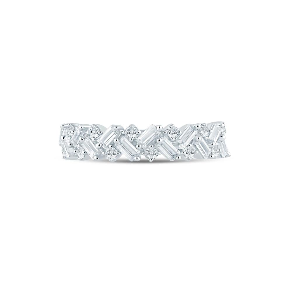 Baguette and Round Diamond Band in 14k White Gold (3/4 ct. tw.) – Image 1 of 3