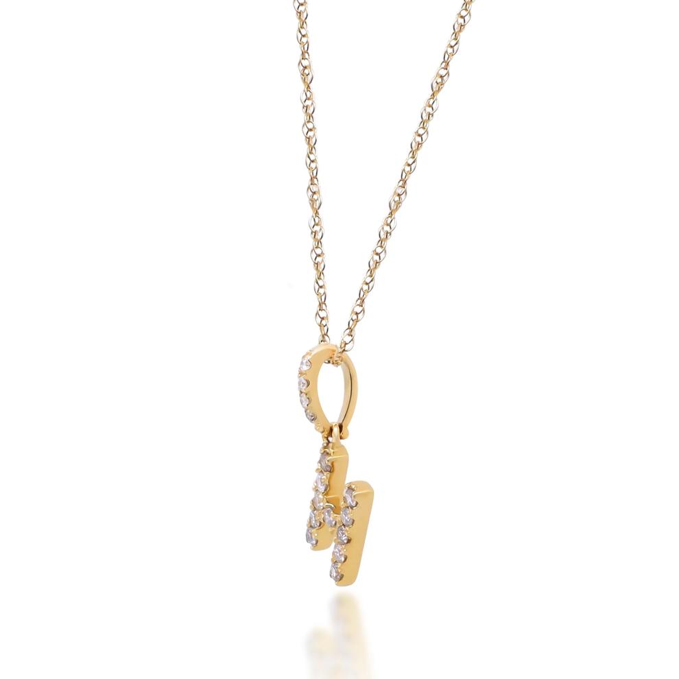 Diamond H Initial Pendant in 10K Yellow Gold (1/10 ct. tw.) – Image 2 of 4