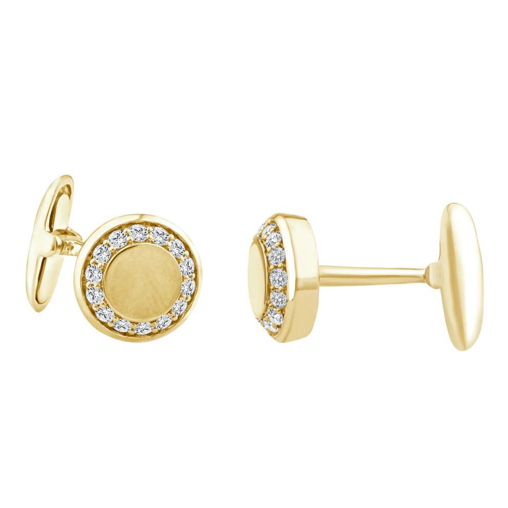 Men's Lab Grown Diamond Round Cufflinks in Vermeil (1 ct. tw.) – Image 2 of 2
