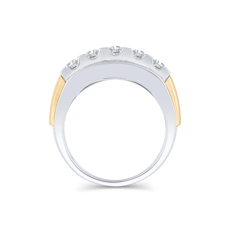 Men&rsquo;s Lab Grown Diamond Ring in 10K Yellow &amp; White Gold &#40;1 1/2 ct. tw.&#41; – Image 2 of 3