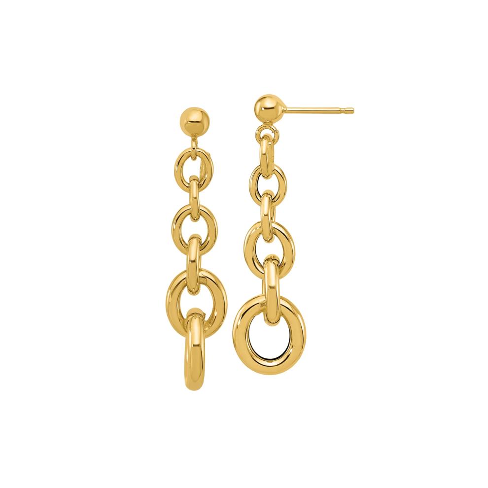 Circle-Link Drop Earrings in 14K Yellow Gold – Image 1 of 1