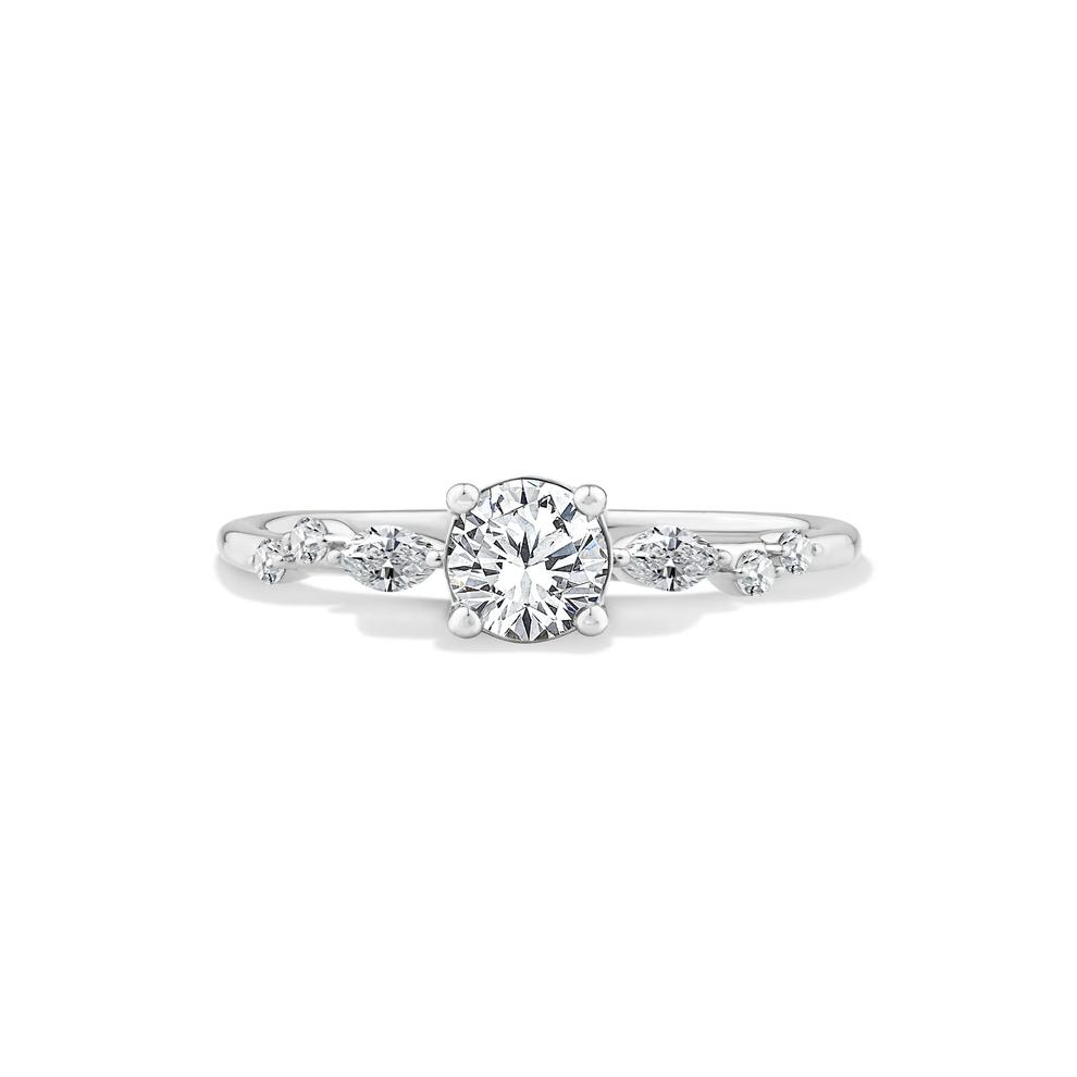 Diamond Round Center Engagement Ring in 10K White Gold (5/8 ct. tw.) – Image 1 of 4