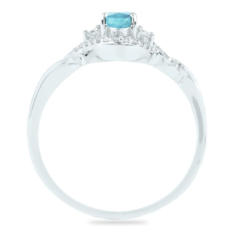 Aquamarine and Diamond Ring in 14K White Gold &#40;1/7 ct. tw.&#41; – Image 2 of 3