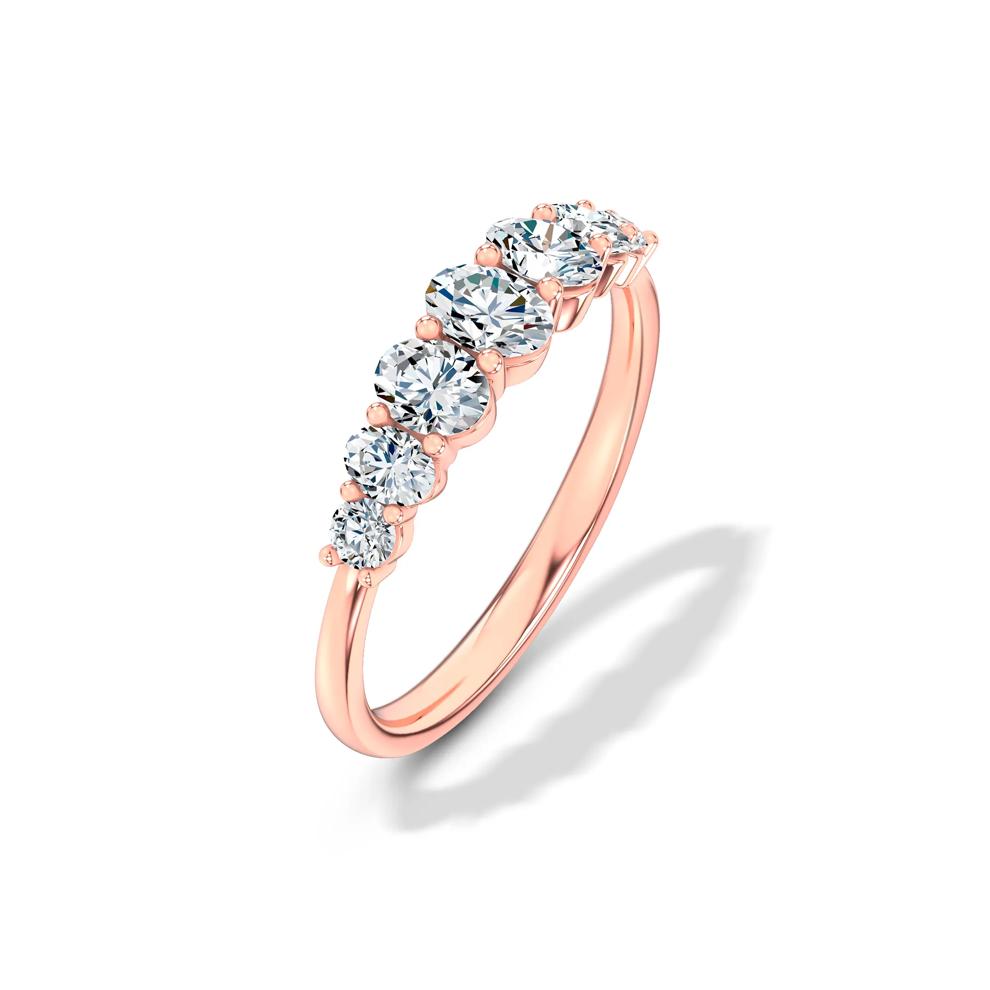 Lab Grown Diamond Graduated Seven-Stone Anniversary Band in 10K Rose Gold (3/4 ct. tw.) – Image 4 of 4