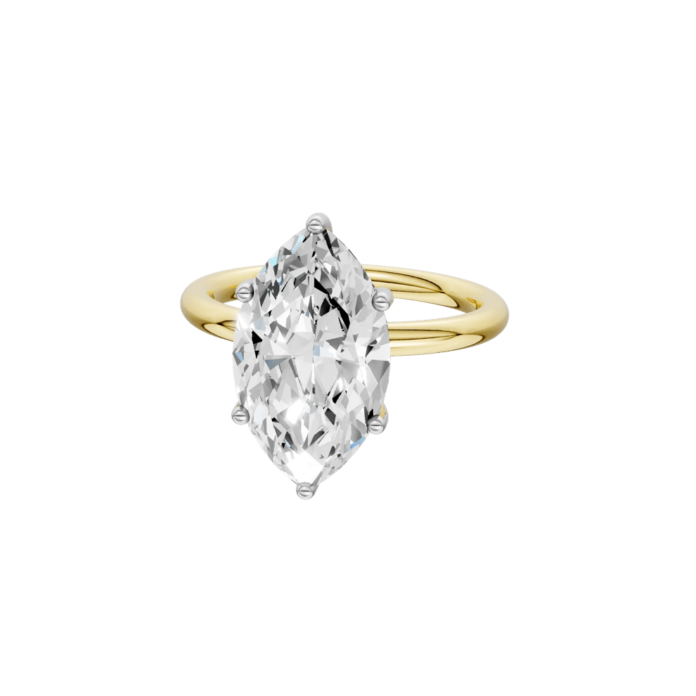 Lab Grown Diamond Marquise Solitaire Engagement Ring in 14K Yellow and White Gold (4 ct. tw.) – Image 2 of 5