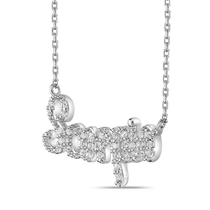 Scorpio Lab Created White Sapphire Necklace in Sterling Silver – Image 2 of 3