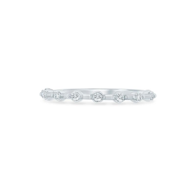Diamond Anniversary Band in 10K White Gold &#40;1/7 ct. tw.&#41; – Image 1 of 3