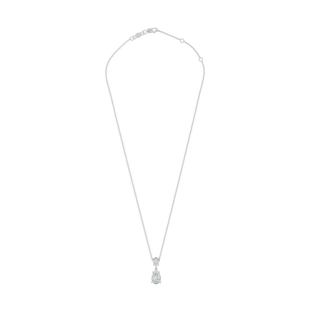 Lab Grown Diamond Pear-Shaped Drop Pendant Necklace in 14K White Gold (2 ct. tw.) – Image 2 of 4