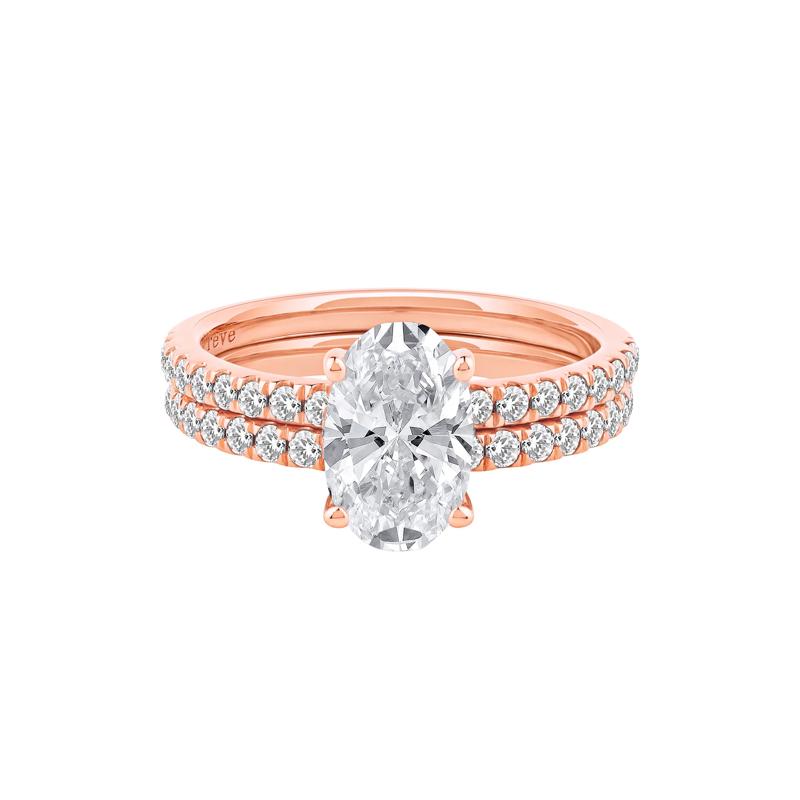 Charlotte Lab Grown Diamond Oval-Shaped Engagement Ring Set in 14K Rose Gold (2 3/4 ct. tw.) – Image 1 of 4
