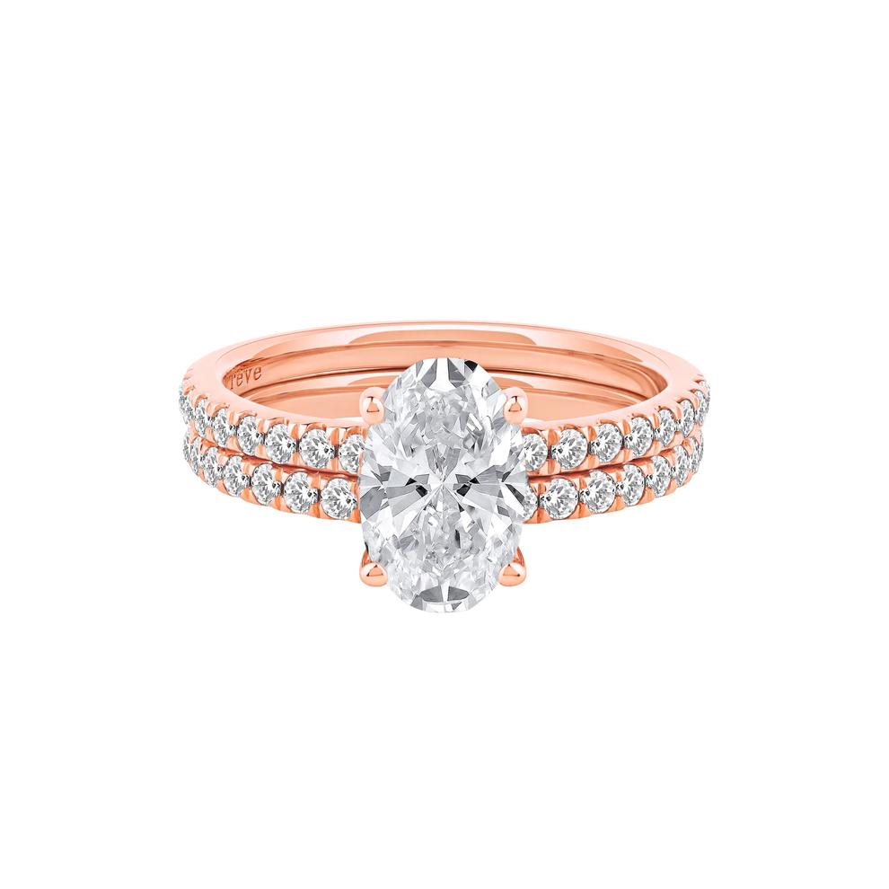 Charlotte Lab Grown Diamond Oval-Shaped Engagement Ring Set in 14K Rose Gold (2 3/4 ct. tw.) – Image 1 of 4