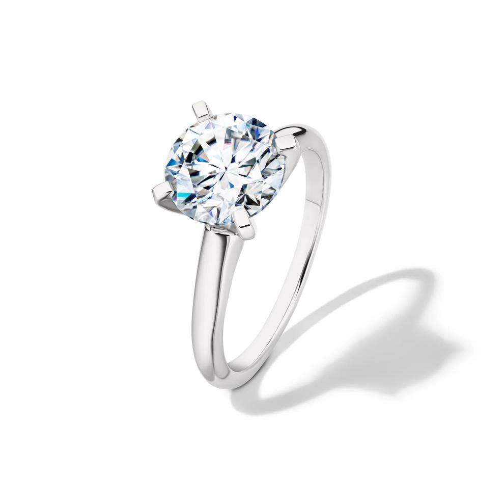 Lab-Created Moissanite Round Solitaire Ring in 10K White Gold (3 ct. dew) – Image 4 of 4
