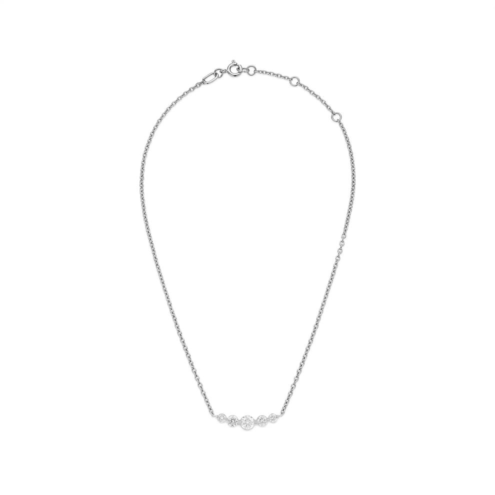 Lab Grown Diamond Five-Stone Frontal Necklace in 10K White Gold (1 3/4 ct. tw.) – Image 3 of 4