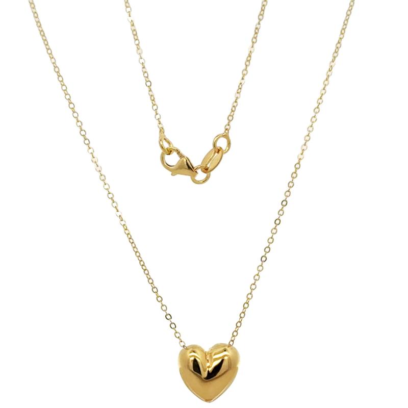 Puff Heart Necklace in 14K Yellow Gold – Image 1 of 2