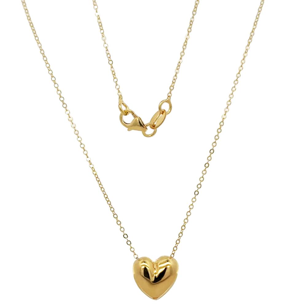 Puff Heart Necklace in 14K Yellow Gold – Image 1 of 2