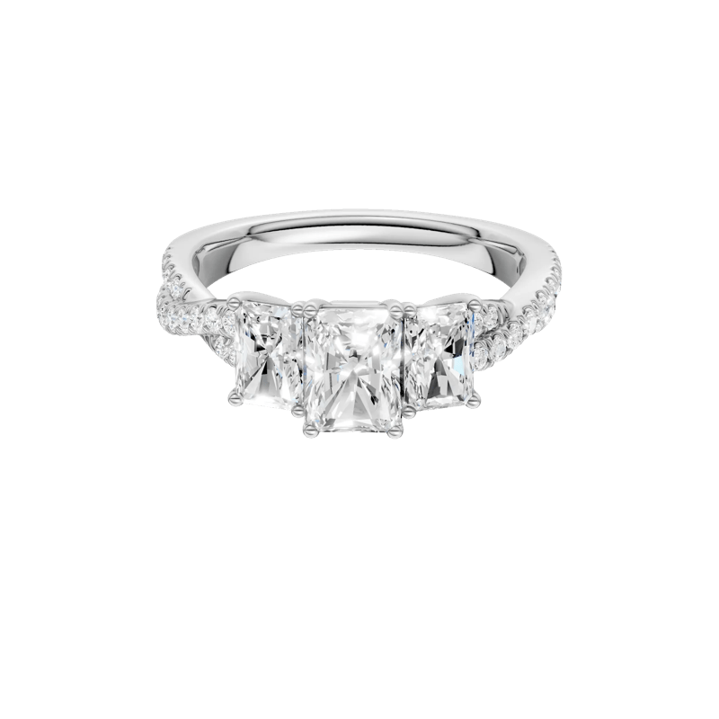 Diamond Radiant-Cut Three-Stone Engagement Ring in Platinum &#40;1 3/4 ct. tw.&#41; – Image 1 of 5