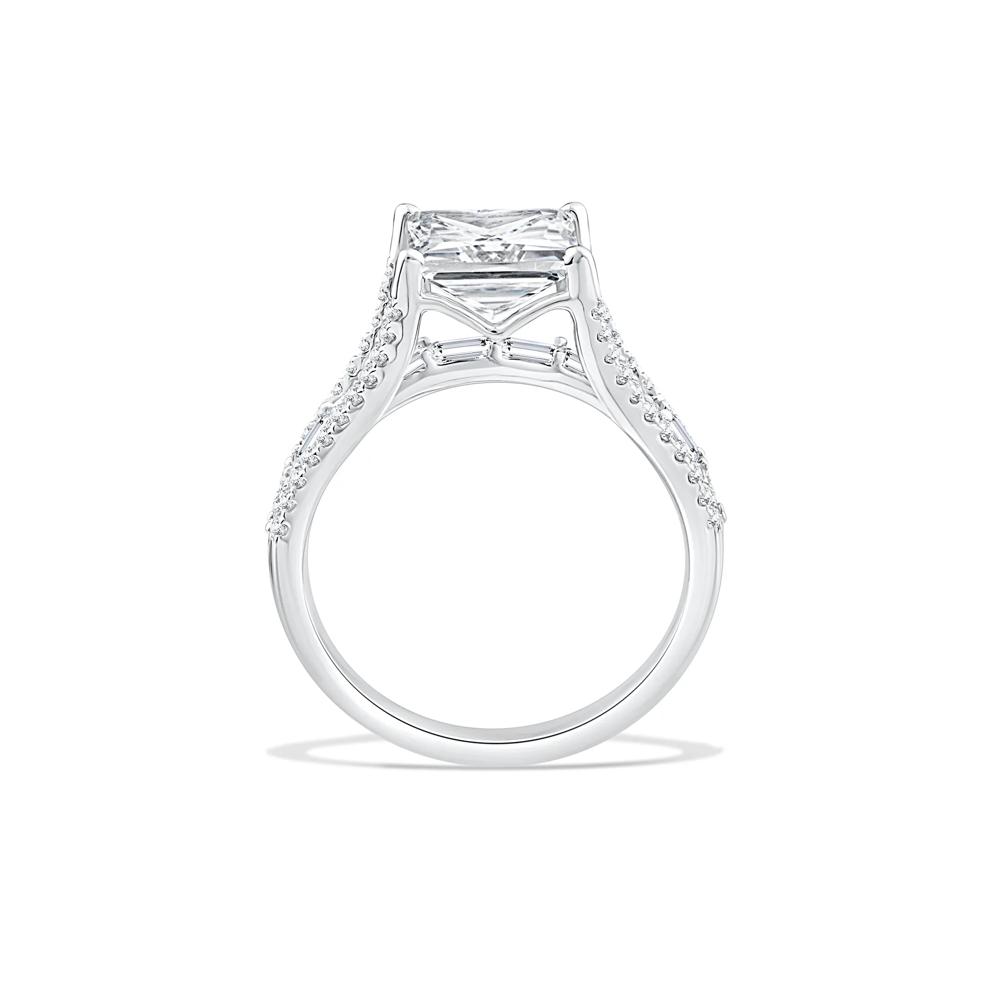 Lab Grown Diamond Princess-Cut Center Engagement Ring in 10K White Gold (3 3/4 ct. tw.) – Image 2 of 4