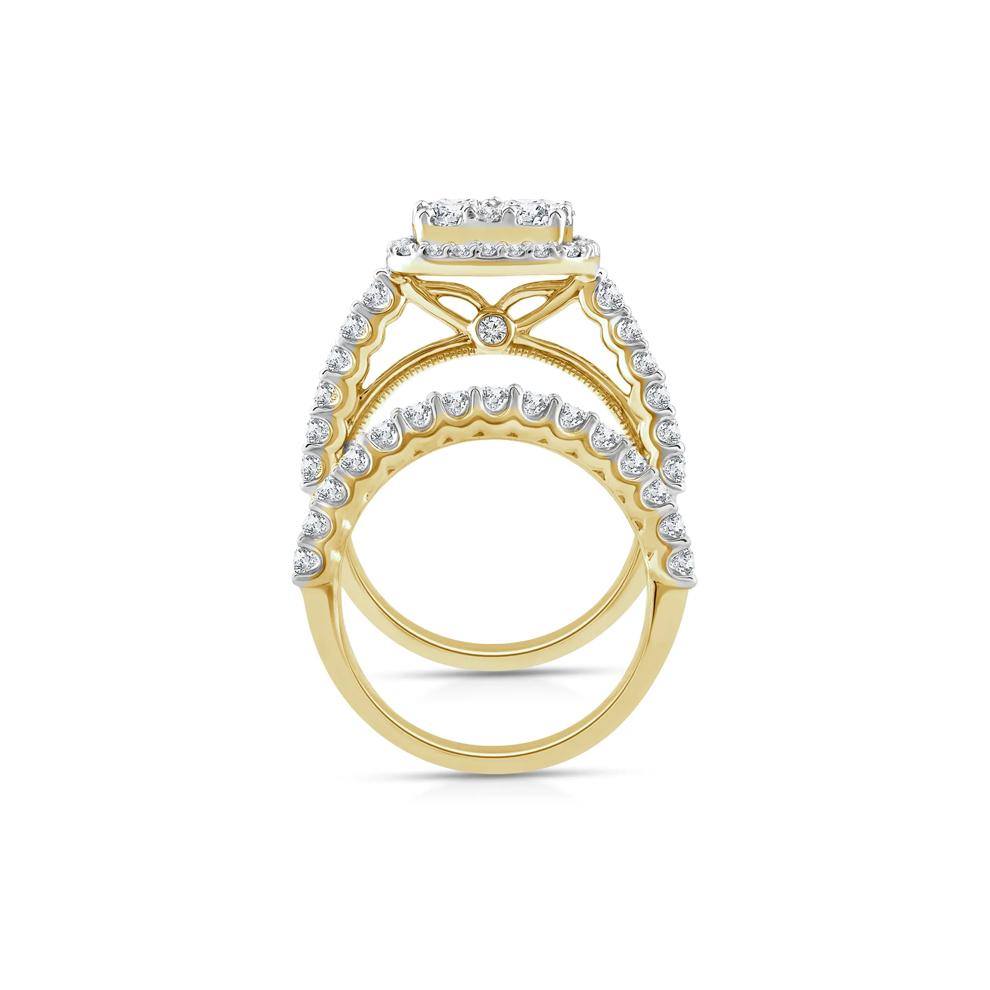 Lab Grown Multi-Diamond Engagement Ring Set in 10K Yellow Gold (3 ct. tw.) – Image 2 of 3