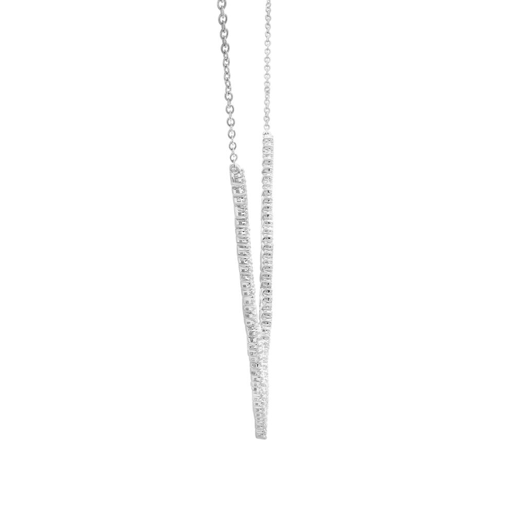 Diamond Graduated V Necklace in 10K White Gold (1 ct. tw.) – Image 3 of 4