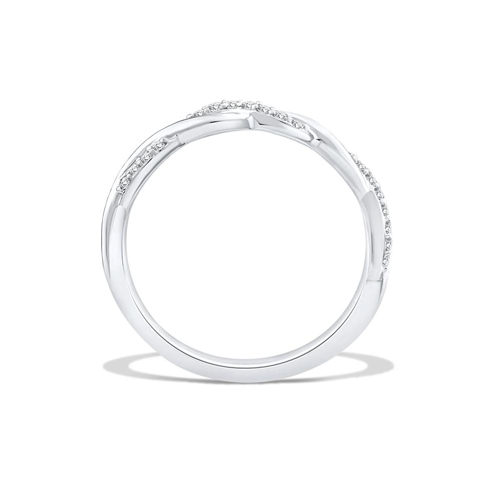 Diamond Twisted Anniversary Band in 10K White Gold (1/10 ct. tw.) – Image 2 of 4