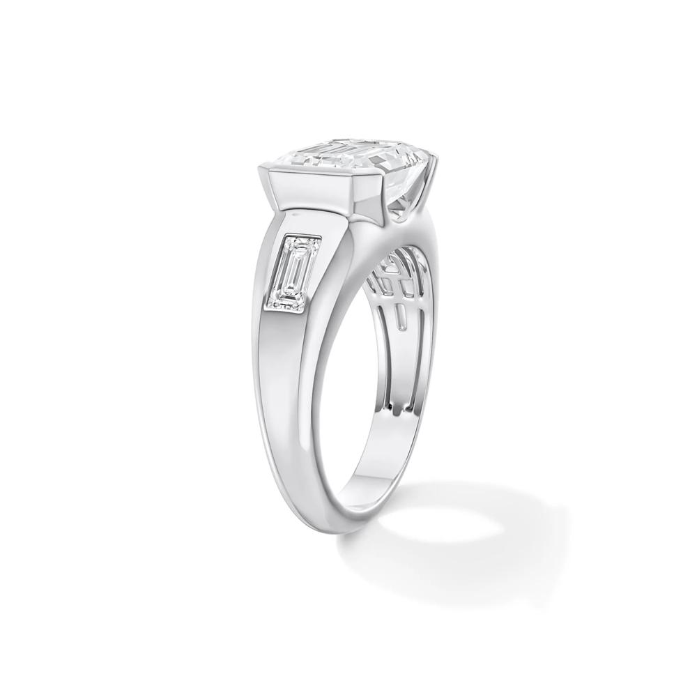 Lennox Lab Grown Diamond Emerald-Cut Center in 14K White Gold (3 3/8 ct. tw.) – Image 3 of 4