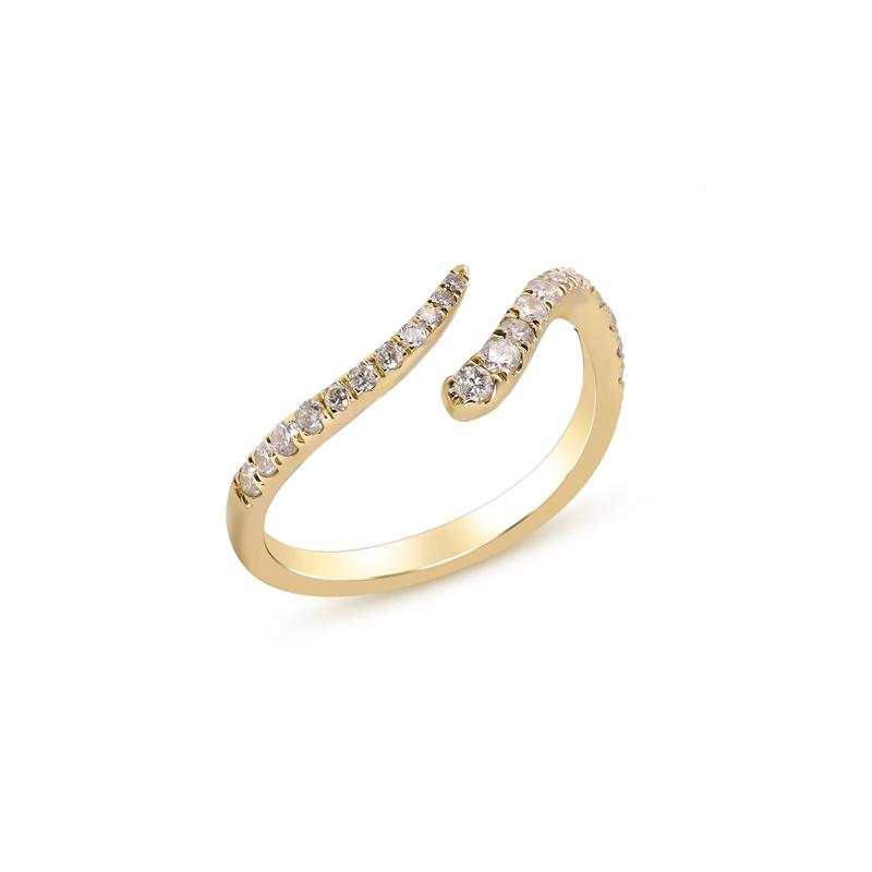 Open Bypass Ring with Diamonds in 10K Yellow Gold &#40;1/4 ct. tw.&#41; – Image 4 of 4
