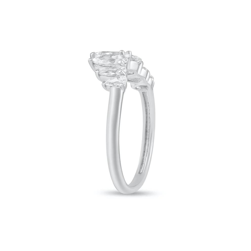 Lab Grown Diamond Pear-Shaped Contour Band in 10K White Gold (1 ct. tw.) – Image 3 of 4