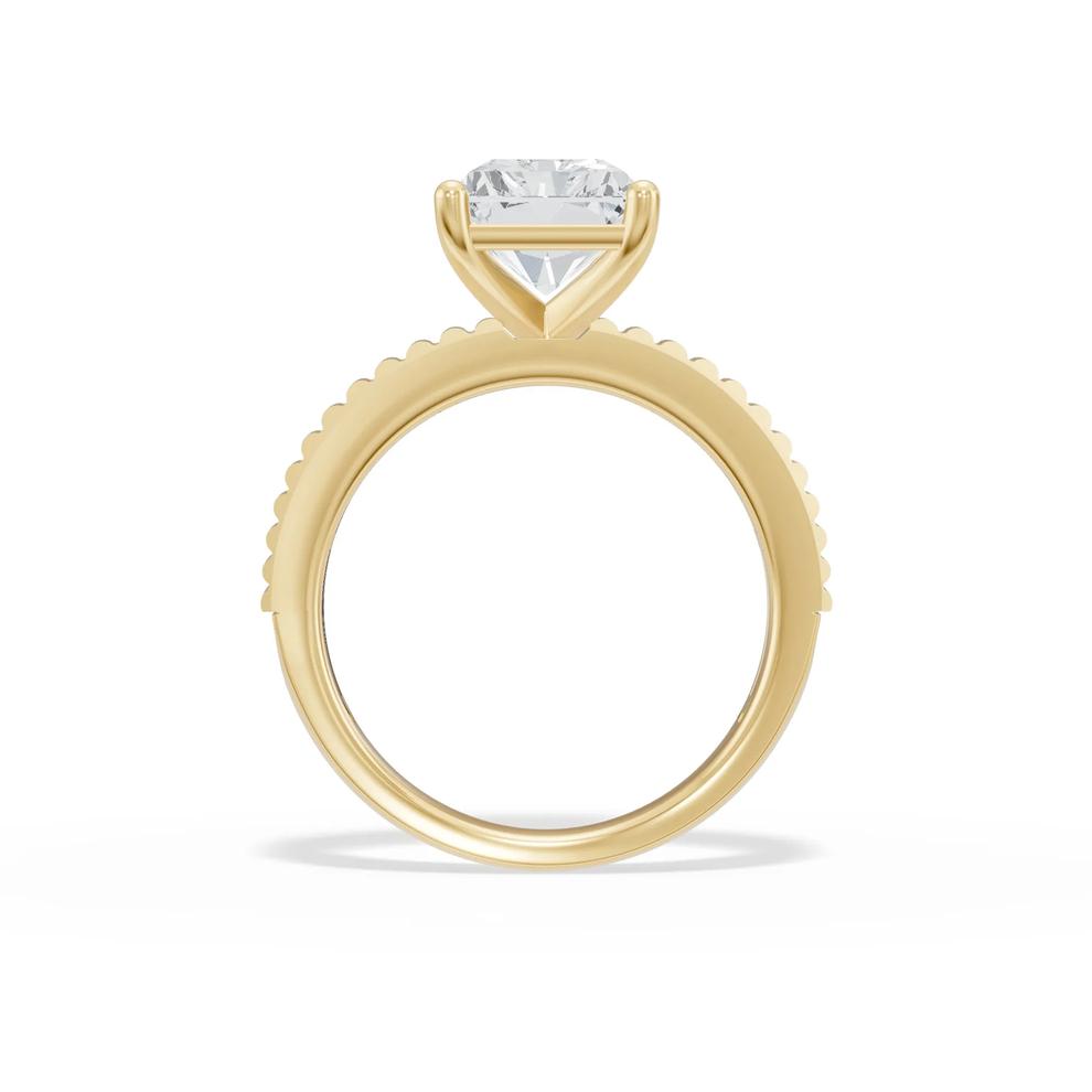 Lab Grown Diamond Radiant Solitaire Engagement Ring in 18K Yellow Gold (4 ct.) – Image 2 of 4